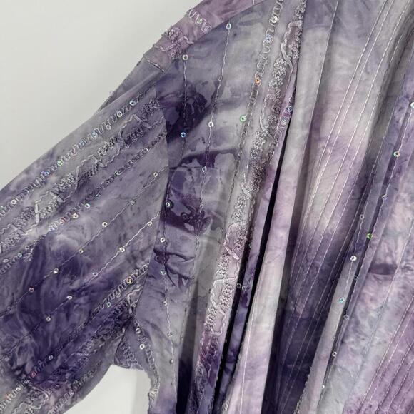 Vintage 90s y2k 1x Only Nine cardigan purple sequin sparkle fairy plus dainty - Picture 4 of 5